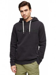 superdry terrain logo overdyed hoodie m2013017a-02a μαύρο