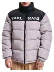 karl kani retro essential puffer jacket km-jk012-010-10-grey γκρί