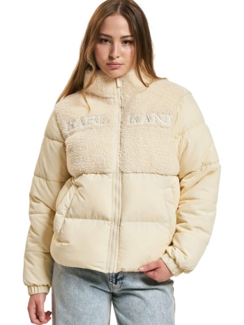 karl kani retro teddy puffer jacket kw234-043-1-off white σε προσφορά