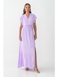 φόρεμα maxi κρουαζέ με σκίσιμο-6031β