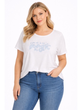 plus size μπλουζα κοντομανικη morena spain sh-31258-26bl