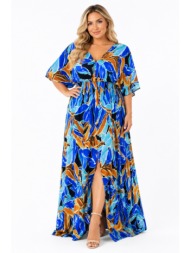 plus size φορεμα maxi κοντομανικο morena spain sh-92734-26dr