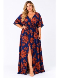 plus size φορεμα maxi κοντομανικο morena spain sh-92734-26dr