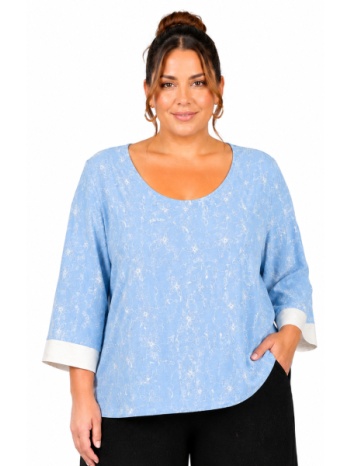 plus size μπλουζα 3/4 morena spain sh-31411-26bl