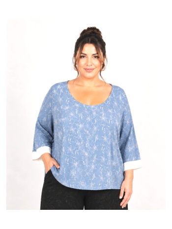 plus size μπλουζα 3/4 morena spain sh-31411-26bl