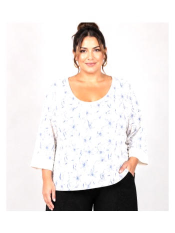 plus size μπλουζα 3/4 morena spain sh-31411-26bl