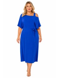 plus size φορεμα maxi κοντομανικο morena spain sh-92972-26dr