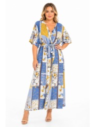 plus size φορεμα maxi κοντομανικο morena spain sh-92110-26dr