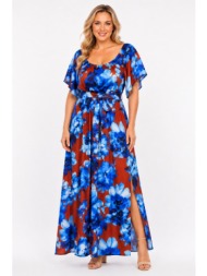 plus size φορεμα maxi κοντομανικο morena spain sh-92023-26dr