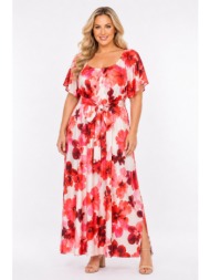 plus size φορεμα maxi κοντομανικο morena spain sh-92023-26dr