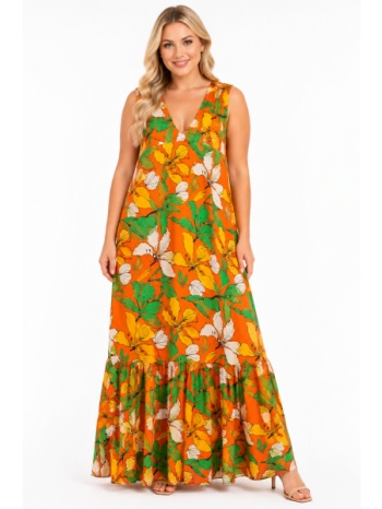 plus size φορεμα maxi αμανικο morena spain sh-92155-26dr