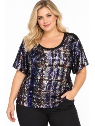 plus size μπλουζα κοντομανικη morena spain wh-31600-27bl