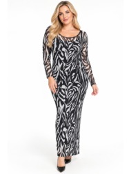 plus size φορεμα maxi μακρυμανικο morena spain wh-92199-27dr