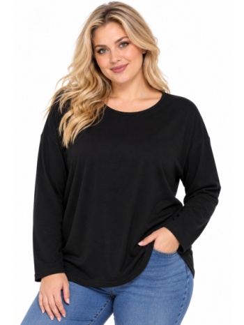 plus size μπλουζα μακρυμανικη morena spain wh-39623-27bl