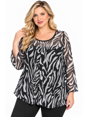 plus size μπλουζα μακρυμανικη morena spain wh-39602-27bl