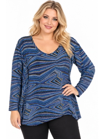 plus size μπλουζα μακρυμανικη morena spain wh-39599-27bl