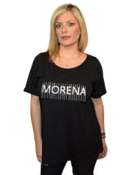 plus size μπλουζα κοντομανικη με στρας morena spain sh-31294-24bl