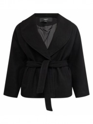 vero moda curve ανοιξιάτικο και φθινοπωρινό παλτό `anne` μαύρο εξωτερικό υλικό:πολυεστέρας - pes=100