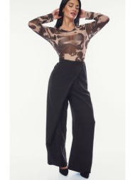 μπλουζα διαφανεια μπεζ μαύρο