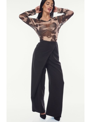 μπλουζα διαφανεια μπεζ μαύρο σε προσφορά