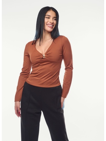 μπλουζα με χρυσο κρικο καφέ σε προσφορά