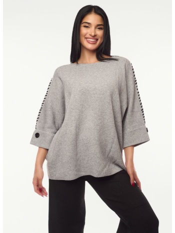 μπλουζα oversized με διακοσμητικες ραφες γκρι γκρι σε προσφορά