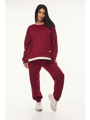 σετ μπλουζα & παντελονα μπορντο μπορντό σε προσφορά
