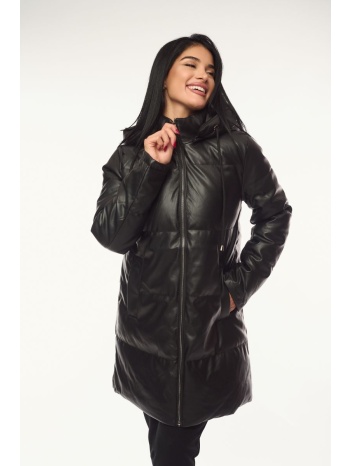 μπουφαν δερματινη με κουκουλα που αφαιρειται μαύρο σε προσφορά