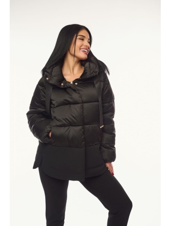 μπουφαν κοντο με κουκουλα μαύρο σε προσφορά