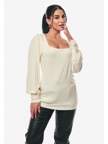 μπλουζα με τετραγωνο κοψιμο εκρού σε προσφορά