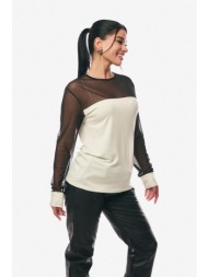 μπλουζα με διαφανεια εκρου εκρού