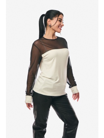 μπλουζα με διαφανεια εκρου εκρού σε προσφορά