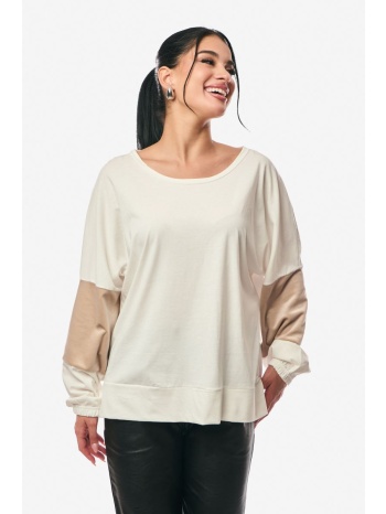 μπλουζα με λαστιχο στο μανικι εκρου εκρού σε προσφορά