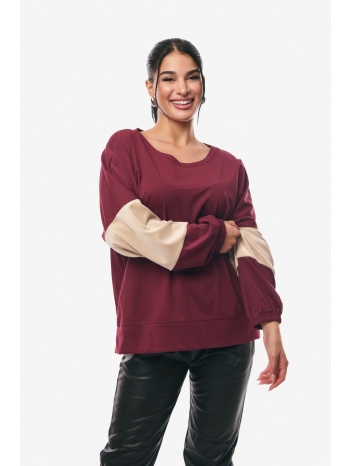 μπλουζα με λαστιχο στο μανικι μπορντο μπορντό σε προσφορά