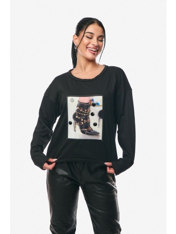 μπλουζα με τυπωμα μαύρο σε προσφορά