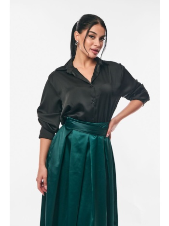 πουκαμισο σατεν mαύρο