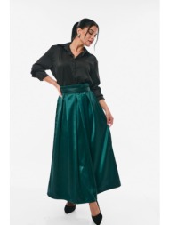 φουστα σατεν με ζωνη κυπαρισσί