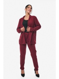 σακακι με γυριστο μανικι και τσεπες μπορντό