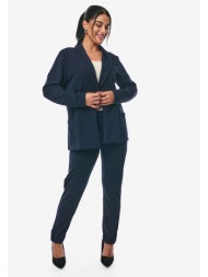 σακακι με γυριστο μανικι και τσεπες μπλε