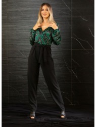 φορμα ολοσωμη σατεν με ζωνη μαύρο