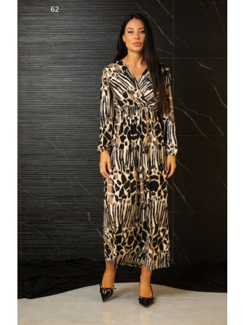 φορεμα μακρυ κρουαζε με λαστιχο στα μανικια μαύρο