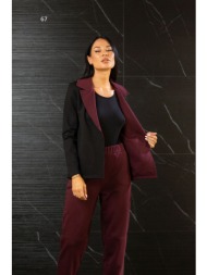 σακακι με τσεπες και κουμπι μπορντό