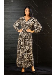 φορεμα μακρυ κρουαζε με λαστιχο στα μανικια μαύρο