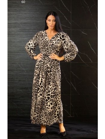 φορεμα μακρυ κρουαζε με λαστιχο στα μανικια μαύρο