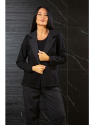 σακακι με τσεπες και κουμπι μαύρο