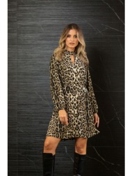 φορεμα κοντο λεοπαρ μαύρο