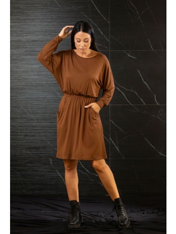 φορεμα νυχτεριδα με τσεπες μπεζ