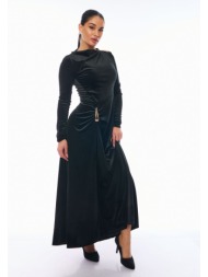 φορεμα βελουτε με χρυσες λεπτομερειες μαύρο