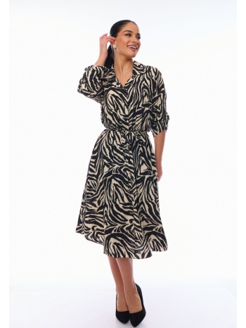 φορεμα κρουαζε με ζωνη μαύρο σε προσφορά