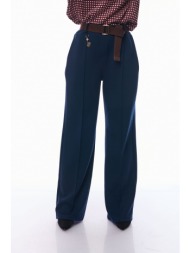 παντελονα με ζωνη και λαστιχο στην μεση μπλε